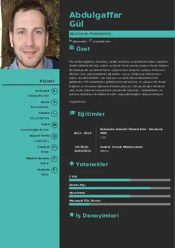 Bilgisayar Programcısı CV Örnekleri cv indir